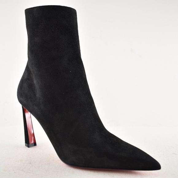 Christian Louboutin Condora Booty 85 Black Suede Pointed Toe Ankle Heel Boot 35 - Picture 5 of 14